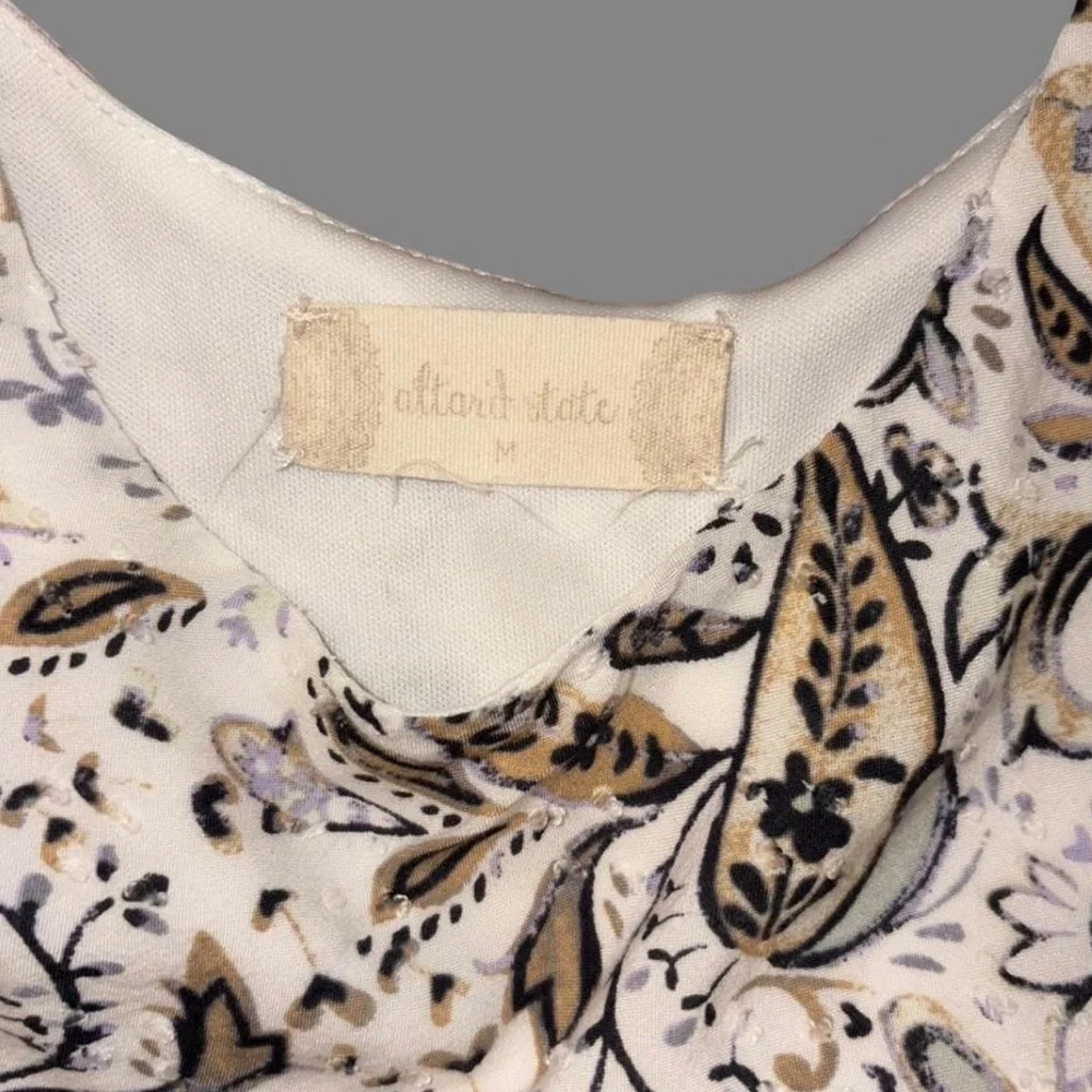 Altar'd State Cream Paisley Tie-Shoulder Maxi Sun Dress - Picture 2 of 4